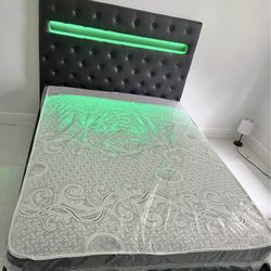 Queen Size Bed Whit Mattress - Cama Tamaño Queen Con Colchón 