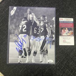 William Perry, Tom Thayer, Jay Hilgenberg Autographed 8x10 Photo With JSA COA