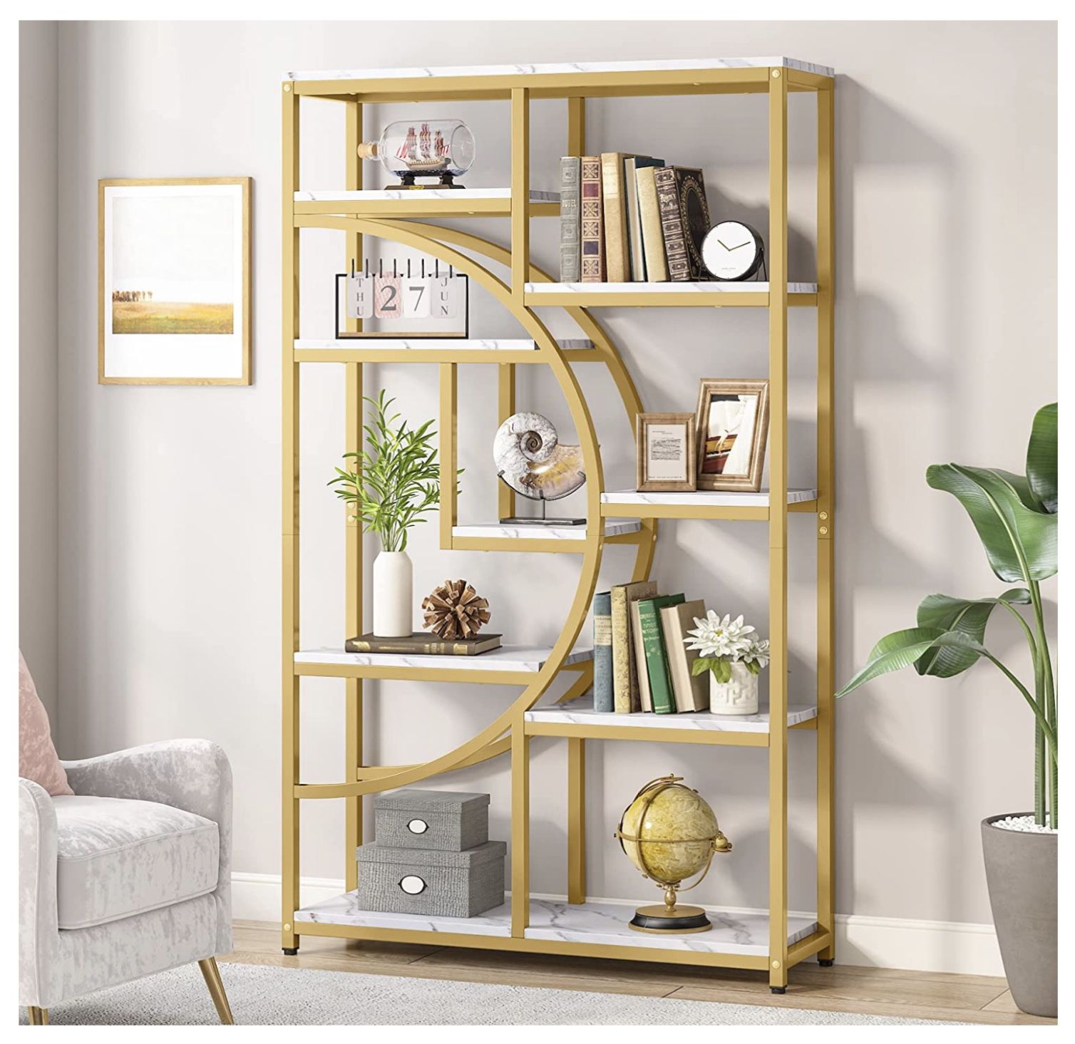 Brand New Gold Bookshelf
