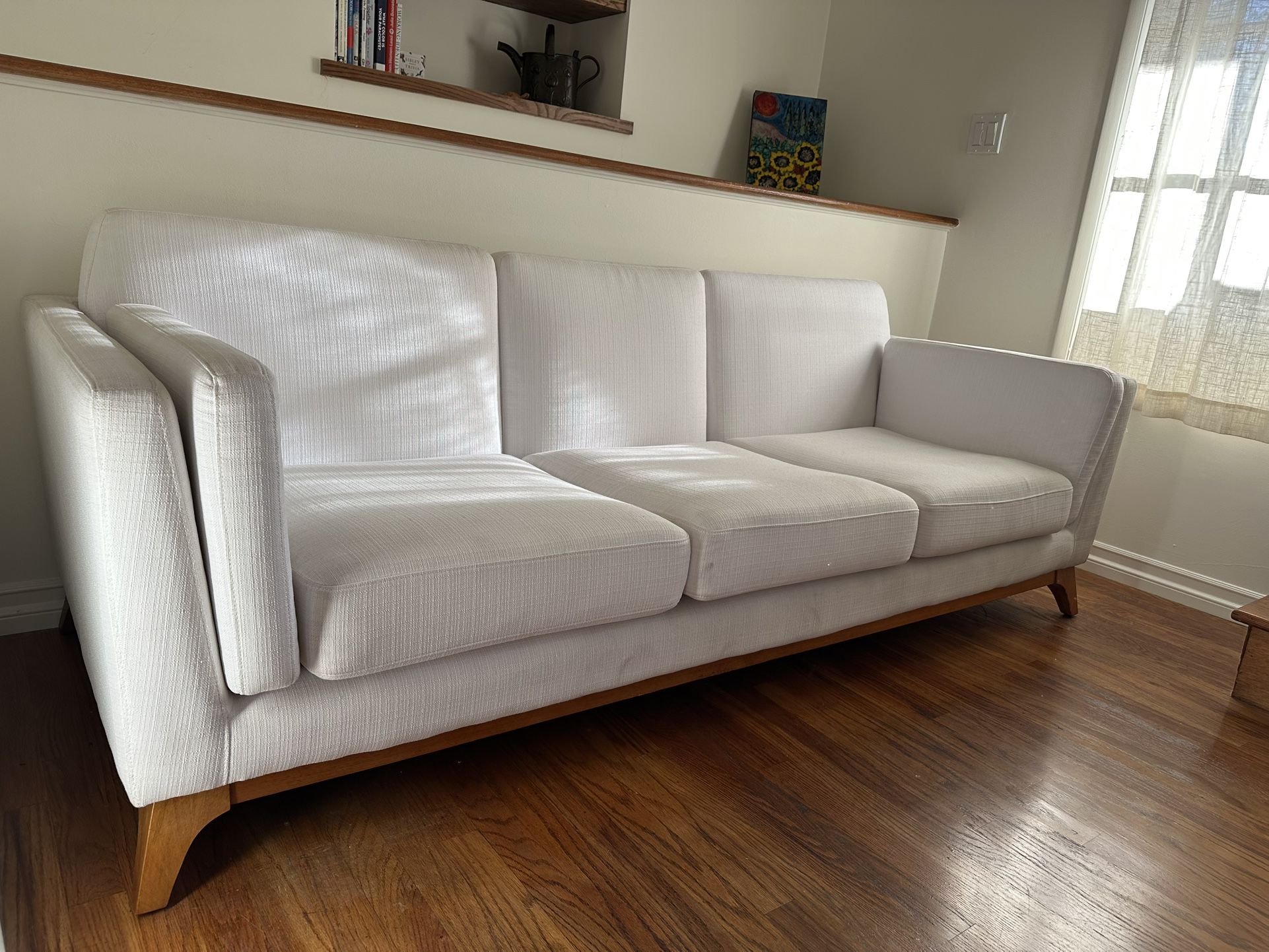 White Mid Century Sofa