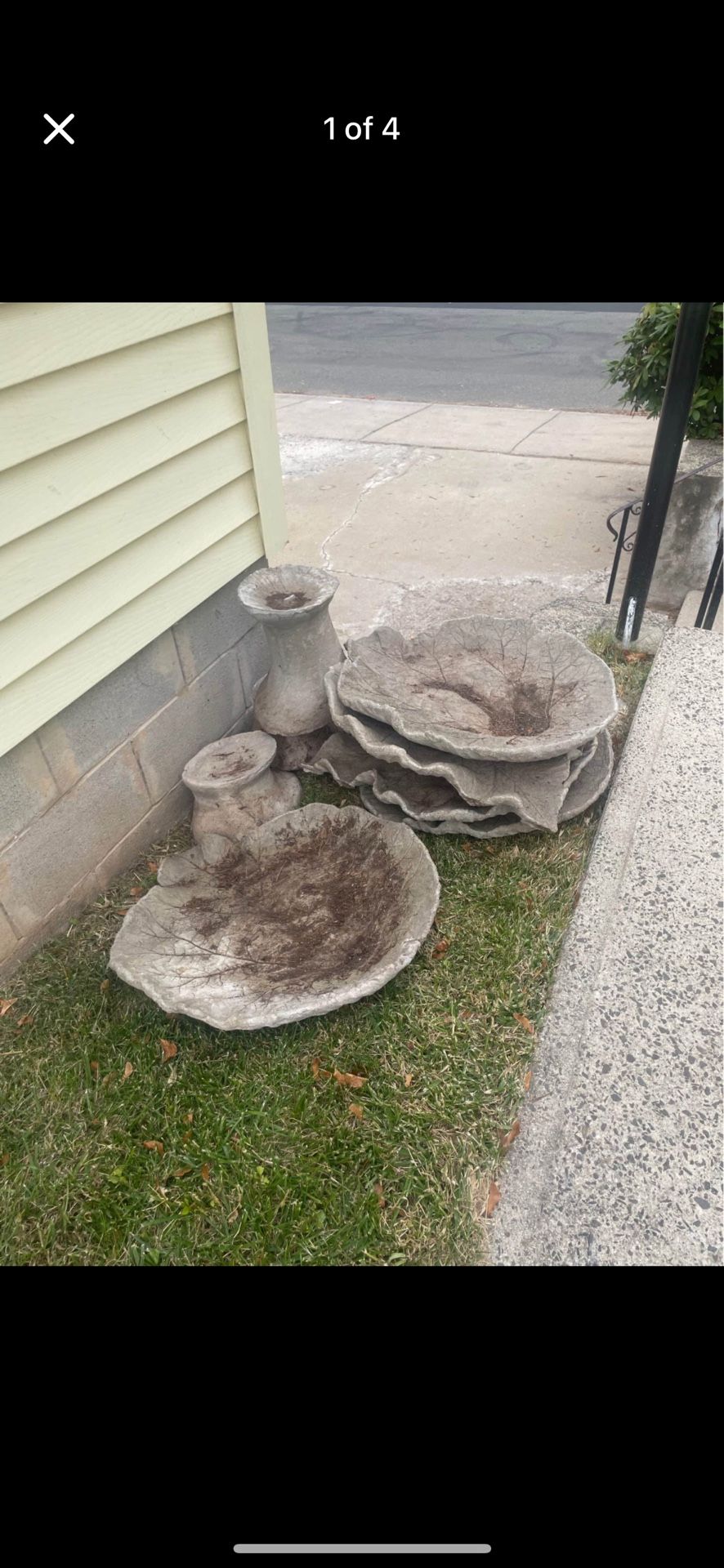 Cement Leafs With Stands