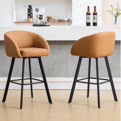 2 Faux Leather Barstools