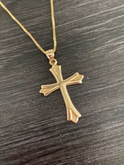 Solid 14K Gold Cross Necklace