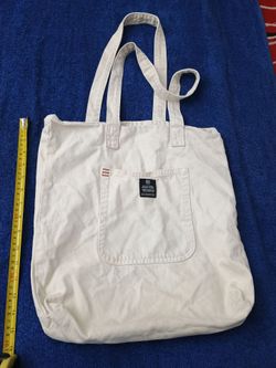 BOG WHITE SOFT JEAN TYPE MATERIAL CLOTH BAG