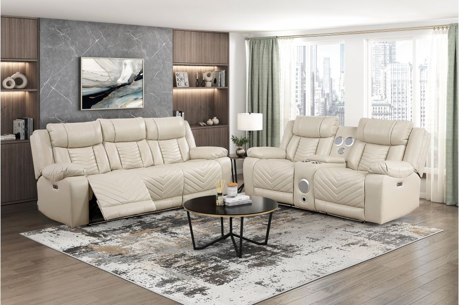 Power 2 Pieces Sofa and Love Seat Recliner Set