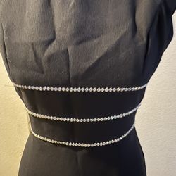 Black formal dress with silver beading and a slit #formal #eveningwear #prom Size 3/4 in excellent condition like new