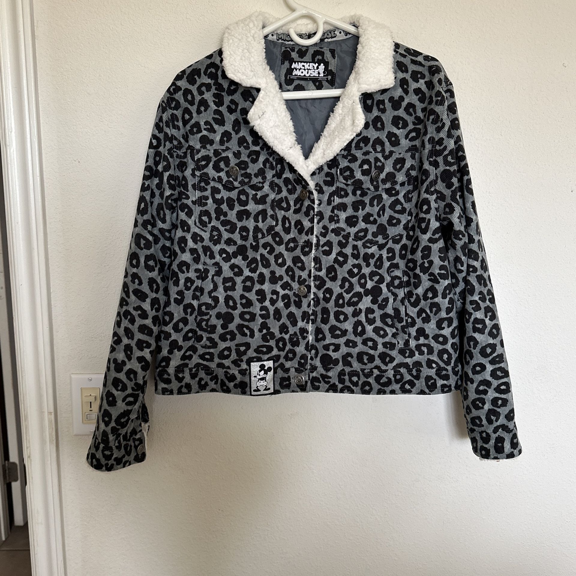 Leopard Print, Disney Mickey Mouse Corduroy Jacket