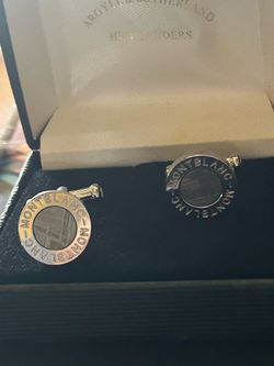 Montblanc Meisterstück round logo cufflinks
