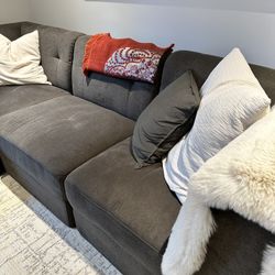 Charcoal Gray Sectional Set 