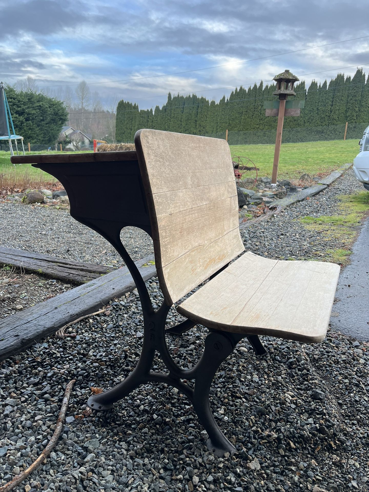 Antique Wooden School Desk