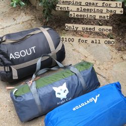 Camping Gear - Tent, Sleeping Bag, Sleeping Mat