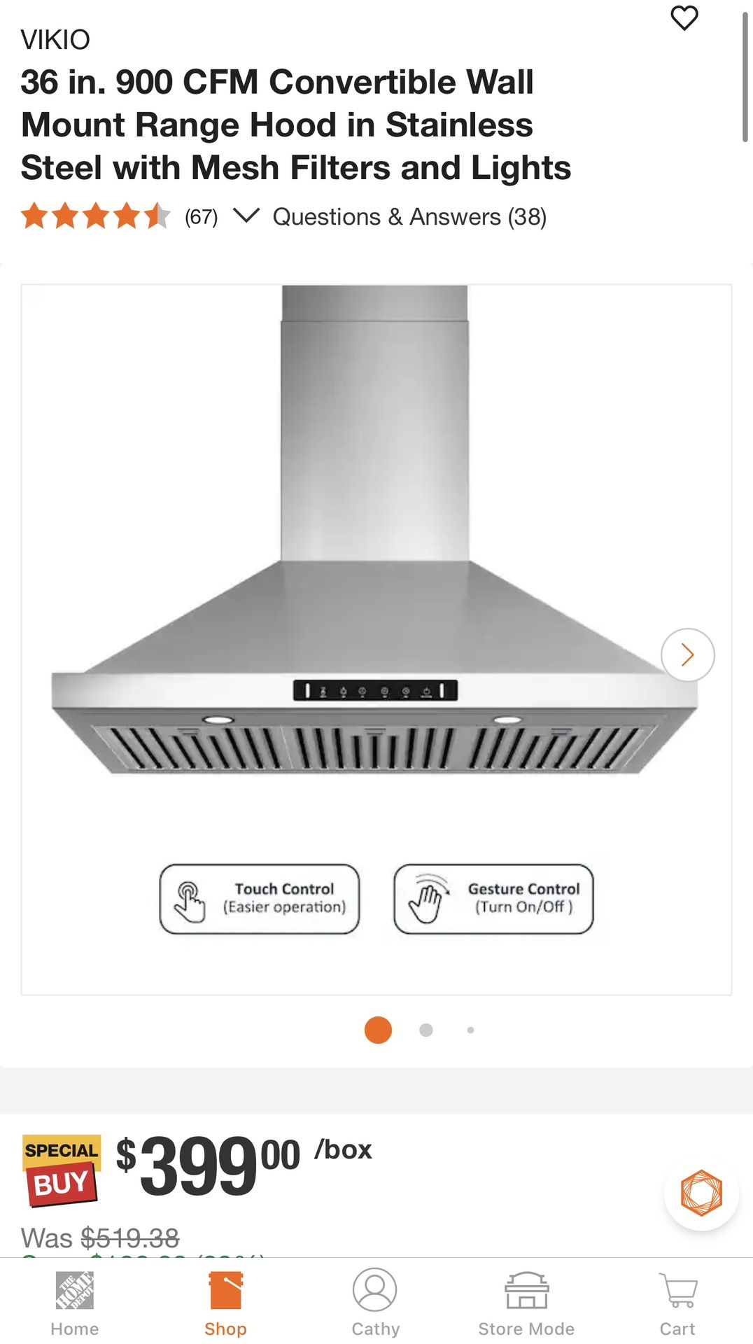 Stainless Steel Range Hood