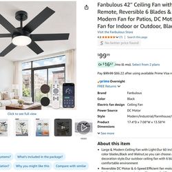 Ceiling Fan with Lights and Remote