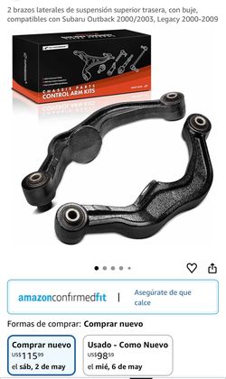 2 Rear Upper Lateral Suspension Arms, with Bushings, Compatible with Subaru Outback 2000+