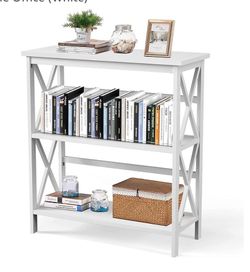 Luarane white 3 tier bookshelf 31.5”Wx11.5”Dx32”H