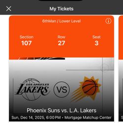 Suns Vs Lakers Sunday December 14th