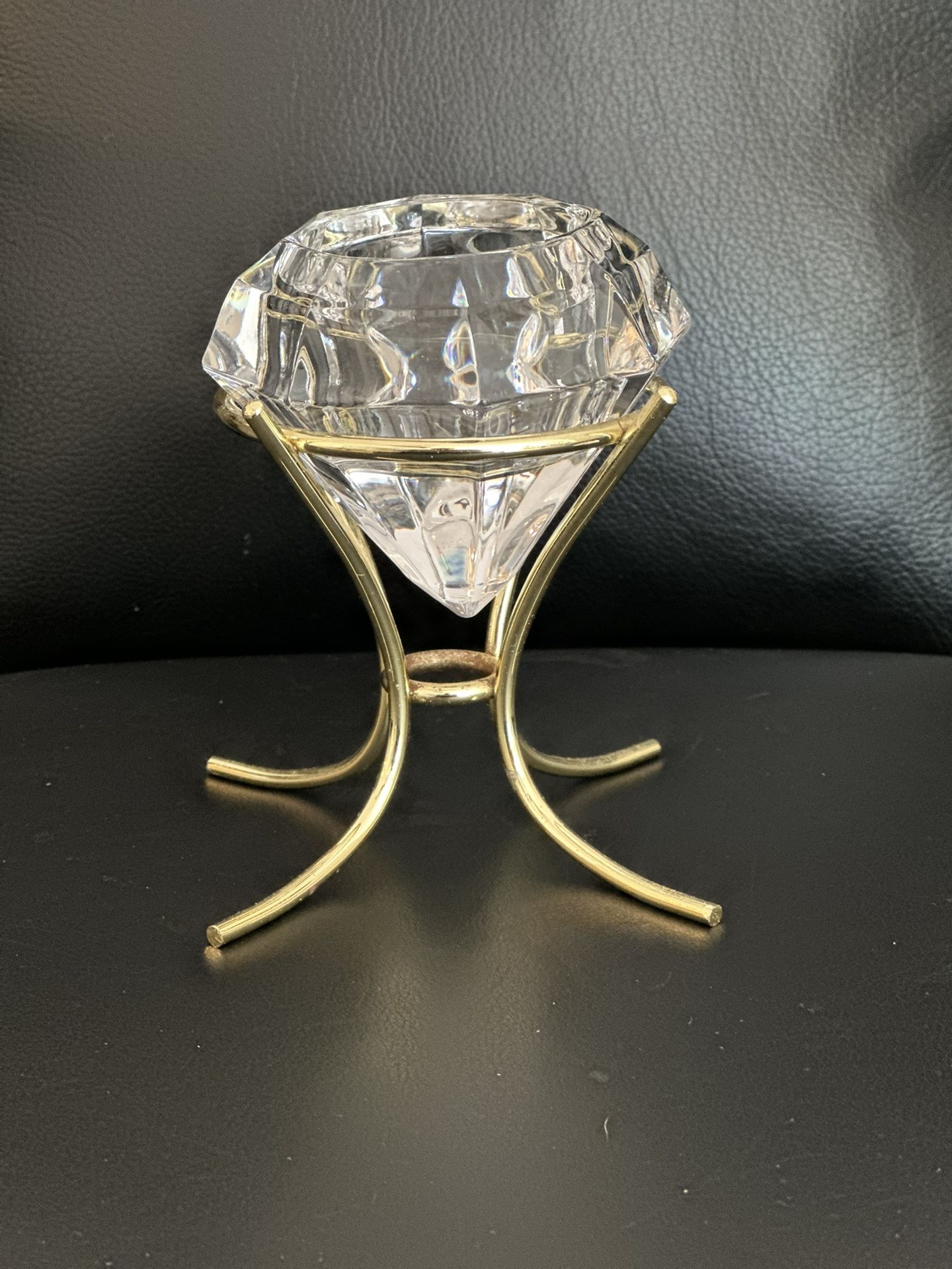 Partylite 5" Solitaire Diamond Shaped Votive Tea Light Candle Holder with Stand