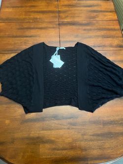 Black Knit Open-Front Shrug with Tags