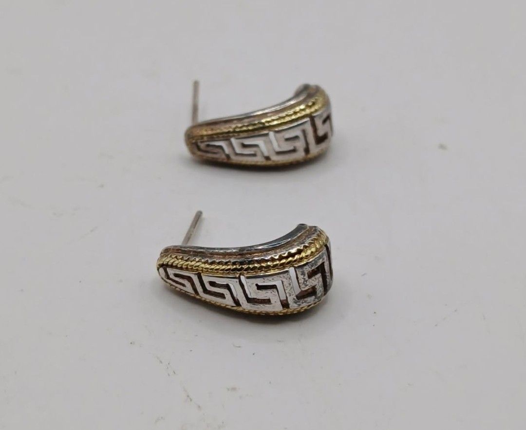 Sterling Silver, gold plated Earrings, 925