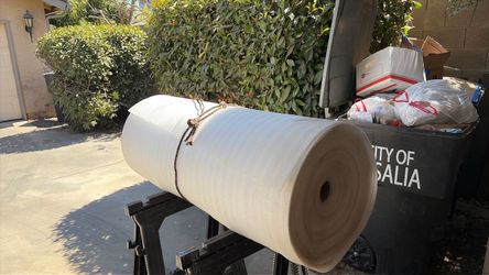 Large Roll of White Fabric or Felt Material