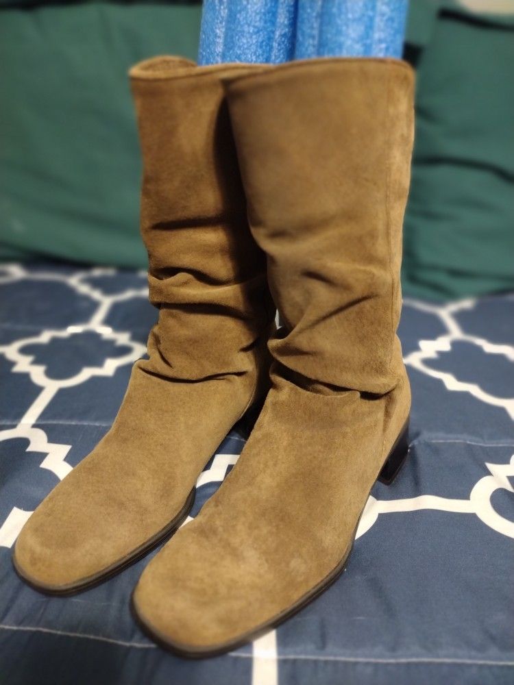  Suade Tan  Calf Boots Suede Brown Boots
