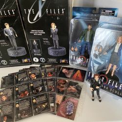 X-Files Action Figures, Statues, and Trading Cards Lot (1995 thru 2016)