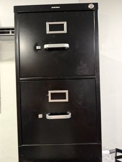Black 2-Drawer Metal Filing Cabinet