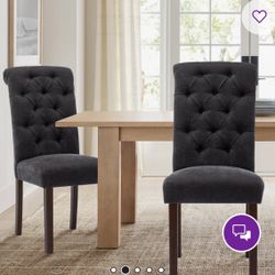 Artemisia Tufted Upholstered Wooden Dining Chairs (Set of 3)