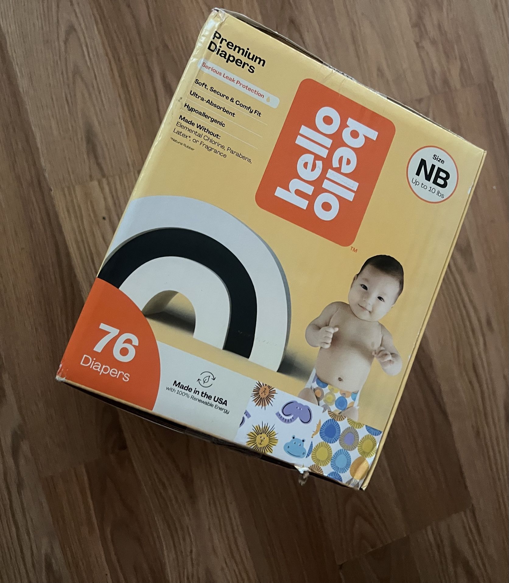 Hello Bello Premium Baby Diapers, Size Newborn, Multicolor, 76ct