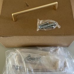 Cabinet Handles/Pulls Brushed Brass Set of 10