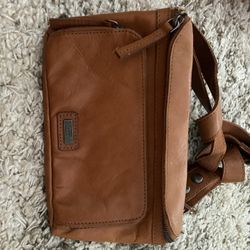 Spikes & Sparrow Genuine Leather Waist Belt Bag Crossbody Brandy EUC