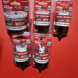 Milwaukee 3",2",1 1/2",3/4 Hole Dozer Bi-Metal Hole Saw 3/8  Bit 49-56-9670 5pc BOSCH,RYOBI,RIDGID,Kobalt,Milwaukee,Dewalt,Makita 