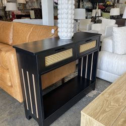 Console Table New Black With Cane Drawers- 39x12x32”h -Home / Office- Delivery 🚚 