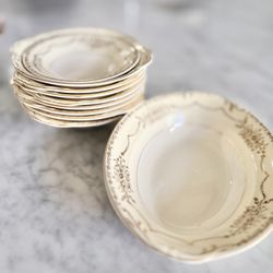 8 Small Vintage bowls and 1 serving dish
