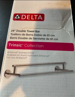 Delta Trinsic 24 in. Double Wall Mount Towel Bar Bath Hardware Accessory in Stainless Steel