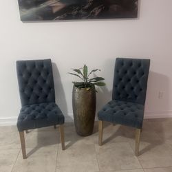 Set Of 2 Tufted Dining Room Chairs