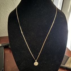 14k Gold Pendant  And Chan. 