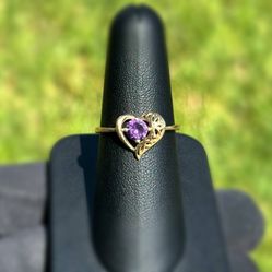 Jewelry 14k solid yellow gold amethyst stone 0.70CT ring size 8.00