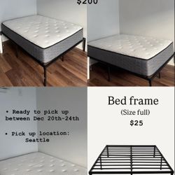 FULL Size Mattress and Bed Frame 