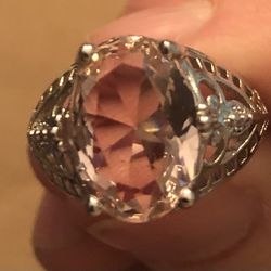 Size 6 Pink Gemstone Ring (New)