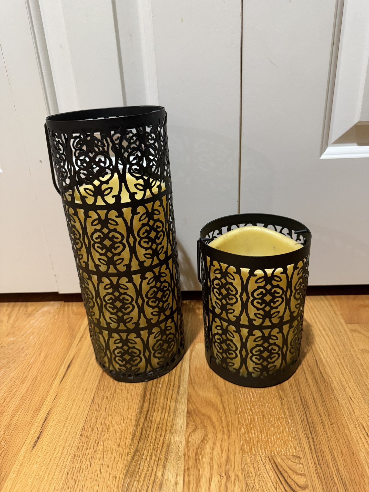 Outdoor Backyard Porch Candle Set Home Decor (Battery) - Bundle of 2 