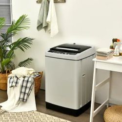 1.5 cu. ft. High Efficiency Full-Automatic Portable Top Load Washer Dryer with Child Lock in Gray-UL and ETL Certified