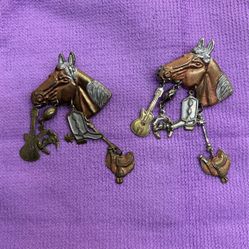 Vintage Western Ware Horse Earrings