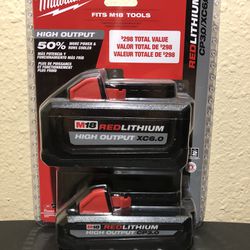 Milwaukee M18 18-Volt Lithium-Ion High Output 6.0 Ah and 3.0 Ah Battery (2-Pack)