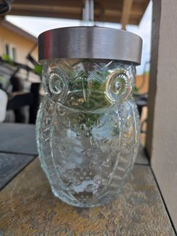 Glass owl jar