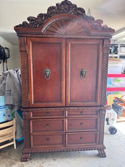 Dark cherry wood armoire - Vendome Traditional TV Armoire