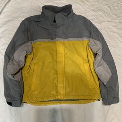 Op Kids Size 12 Winter Ski Jacket Coat Yellow Gray Fleece Lined