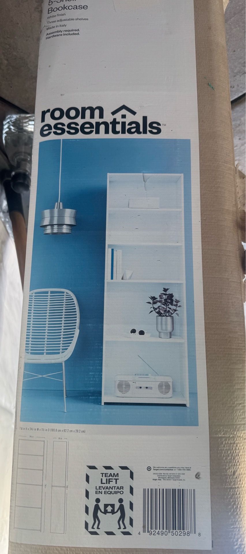 5 shelf bookcase brand new !