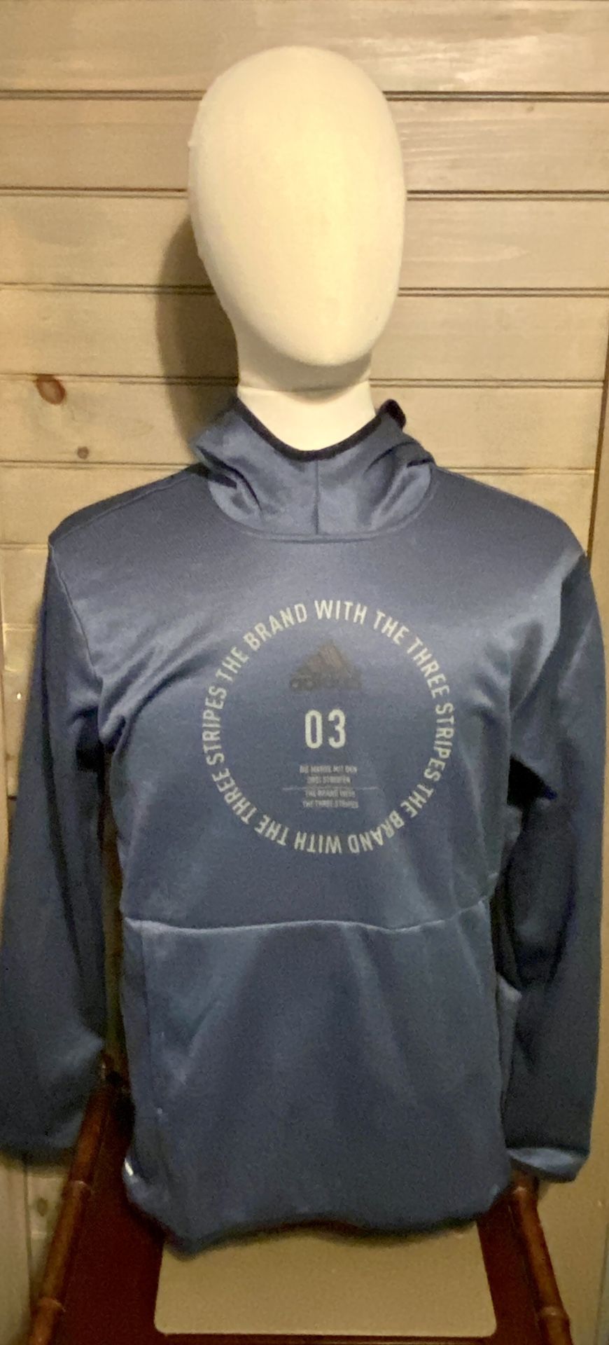 NWT Adidas Men's Blue Hoodie (Medium)