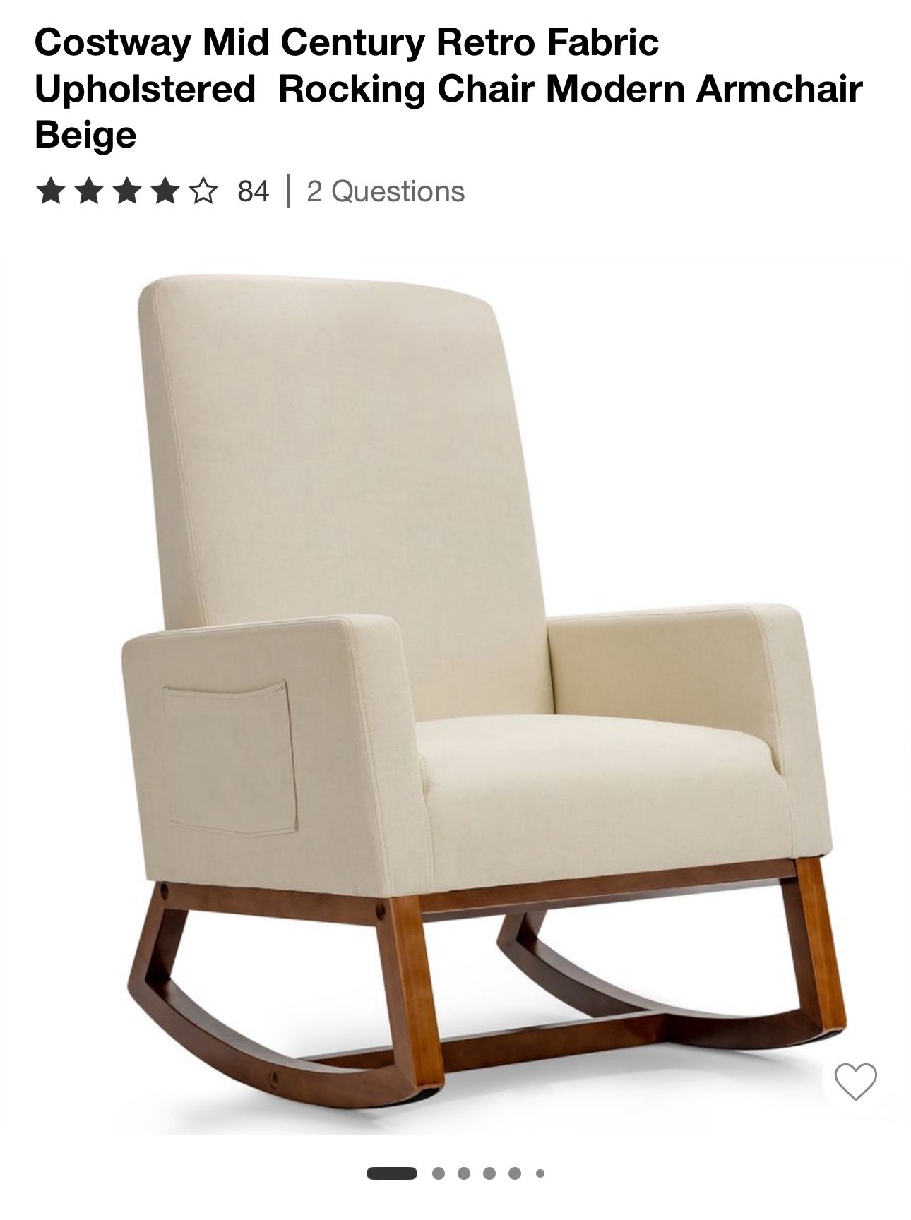 Costway Mid Century Rocking Chair target Like New